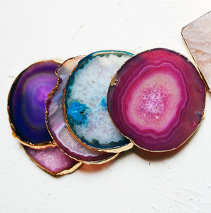 Posavasos de Rodajas de Ágata Personalizadas de Cristal Curativo de la Mejor Calidad en Oferta, Losa de Piedra de Ágata Teñida para Decoración de Mesa - Product Image 4