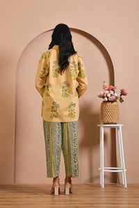 Ensemble coordonné en coton à manches longues, robe en coton d'été pour femmes, robe en coton à imprimé bloc, taille et étiquette personnalisées, grossiste en exportation - Product Image 3