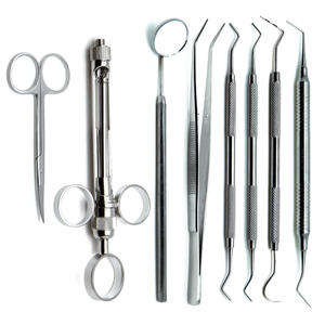 Juego de 8 instrumentos Premium de acero inoxidable con configuración de bandeja de preparación de corona dental - Product Image 2