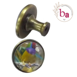 ทองเหลืองโบราณ Birid โลหะคริสตัลฝาครอบกระจก Funiture ห้องครัวประตูตู้ลิ้นชักลูกบิดและจับ [MC 67] - Product Image 1