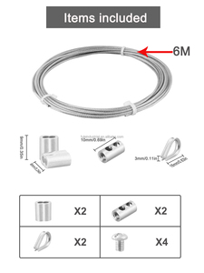 Kit de Cercado para Hogar y Jardín con Alambre, Tubos de Crimpado M2, Cables de Acero Inoxidable, Alambre para Barandillas y Kit de Jardín - Product Image 2