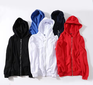 เสื้อฮู้ดดี้ผู้ชายสีพื้นคุณภาพพรีเมียม ผ้าคอตตอน/ขนแกะ แบบซิป สกรีนโลโก้ได้ ไซส์ใหญ่พิเศษ - Product Image 6