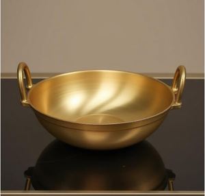 ทองสัมฤทธิ์ Kadai สำหรับทำอาหารอินเดียเพื่อสุขภาพการทำอาหาร aunthetic - Product Image 1