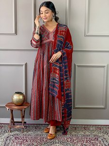 Listo hecho al por mayor Factor nuevo último diseñador Jaipuri puro algodón impreso a mano Ropa Étnica/traje Salwar de moda para mujeres - Product Image 3