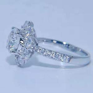 Anillo solitario 14K 18K Anillo de compromiso de diamante cultivado en laboratorio Calidad 925 Anillo de Bodas de diamante cultivado en laboratorio de plata para mujer - Product Image 5