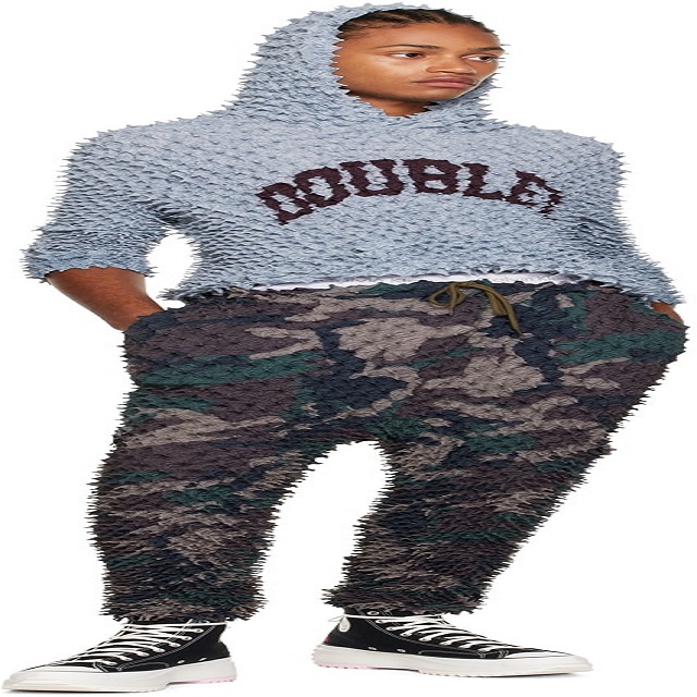 Latest Trend ssense Doublet Camouflage Khaki Shibori Trousers Textured polyester riptstop trousers Graphic pattern printed