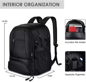 Mochila de gimnasio deportiva personalizada de fábrica con compartimento para zapatos y bolas, Mochila deportiva impermeable para ordenador portátil, mochila de viaje - Product Image 5