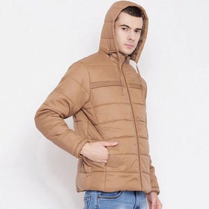 Nouveau Style hommes bulle veste longue décontracté hiver manteau fermeture à glissière support à capuche léger tissu haute rue Style enduit Pakistan - Product Image 2