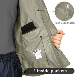 Chaqueta cortavientos de carcasa dura para exteriores de 3L para hombre, impermeable con capucha 3D de alto rendimiento, cierre de cremallera, transpirable, a prueba de viento, de talla grande - Product Image 4