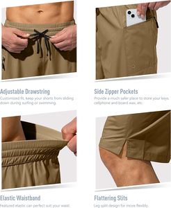 Pantalones cortos de traje de baño casuales para hombre para deportes, gimnasio y playa, malla impresa, logotipo frontal, 1 pieza - Product Image 3