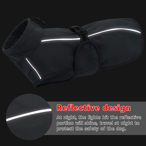 Chaleco de nailon de alta visibilidad para perros, ropa de invierno de poliéster impermeable con relleno para paseos nocturnos, traje reflectante para perros - Product Image 6