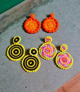 Boho ต่างหูลูกปัดด้วยการออกแบบสีฟ้าครามแอนดี้ cascading Fringe, เครื่องประดับของขวัญที่ไม่ซ้ำกัน - Product Image 3