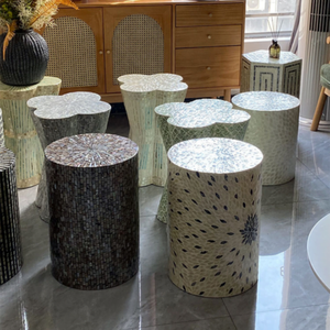 Mesa de centro moderna de nácar con almacenamiento, diseño de extremo pequeño para muebles para el hogar - Product Image 6