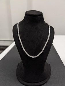 Collar de tenis con diamantes redondos de 20.00 quilates DEF VS cultivados en laboratorio en oro de 14 quilates para fiesta de compromiso - Product Image 3