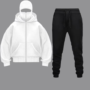 Woman Men Tracksuits Casual <b>Masked</b> Zipper Hooded+Jogging Sweatpants 2Piece Set Daily Hooded Sweatshirt Clothing Hot Couples - Product Image 6