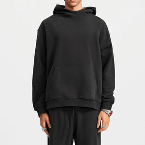 Blank Classic Pre-Shrink Men Hoodies 300 GSM Thick Fleece Unisex Hip Hop Oversized High <b>Funnel</b> Neck Hood Hoodies with logo - Product Image 2