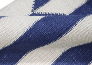 Modern Transitional Design Eco-Friendly Hand Woven Thin Wool <b>Rug</b> Beige <b>Blue</b> Chevron Stripe Geometric Flatweave Area <b>Rugs</b> Sets - Product Image 6