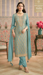 Heavy Santoon Silk Salwar <b>Suit</b> Heavy Simar Jacquard With Khatli Work Neck Embroidered <b>Ladies</b> <b>Dress</b> Pakistani Salwar Kameez - Product Image 5