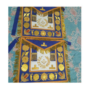 30th Degree Scottish Rite Masonic <b>Apron</b> <b>Black</b> & White <b>APRON</b> Masonic Regalia Past master 100% Lambskin <b>Apron</b> HAND EMBROIDERED - Product Image 3