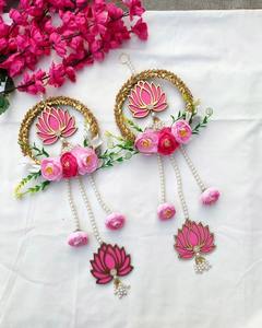 Lotus Wood <b>Wall</b> Hanging Decor Indian <b>Art</b> Style Indoor Outdoor Home Decor Pooja Backdrop Hanging - Product Image 2