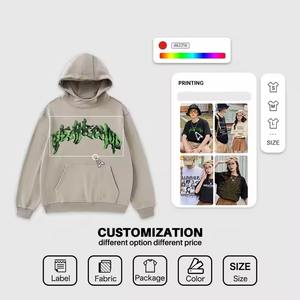 Custom Cotton High Quality Fleece Heavyweight Kanye West Streetwear Oversized Boxy Cropped Men Hoodies - Product Image 3