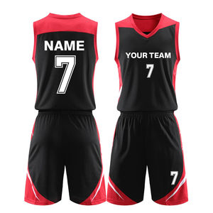 Uniformes de Baloncesto para Hombre Transpirables y Antiarrugas, Conjunto de Uniforme de Baloncesto de Poliéster Liso Personalizado - Product Image 1