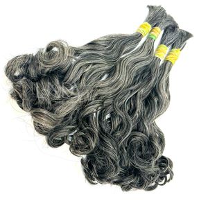 ผมมนุษย์แบบมีผมต่อทำจากผมธรรมชาติสีเทา - Product Image 1