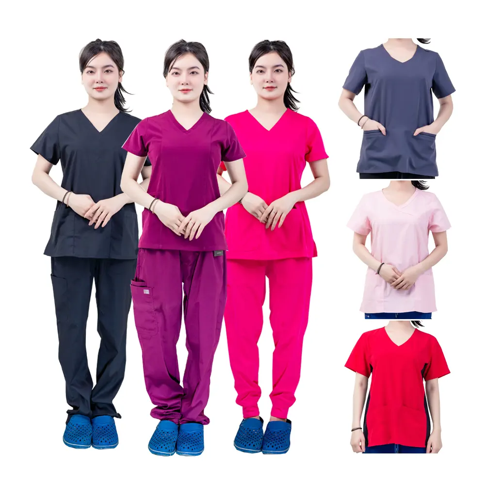 Scrubs Uniforms Sets Modieuze Aangepaste Ontwerp Aanbod Rechtstreeks Door Sao Mai Uniform Fabriek Medische Kleding Voor Vrouwen En Mannen