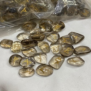Smoky Quartz Rune Set Gemstone Agate Natural Reiki Set Rune Set Natural Crystal Top Selling - Product Image 2