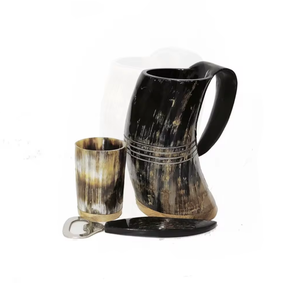 Oddin Unique Viking Style Tallado Cuerno de Búfalo Taza para beber Diseño animal ecológico Pulido para cerveza Agua Cultura vikinga - Product Image 6
