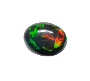 Beautiful Oval Shape Gemstone CabochonTop Quality 100% Natural Ethiopian Opal Multi Fire Black Dyed Opal
