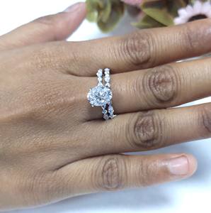 Anillo de regalo de aniversario de boda con diamantes cultivados en laboratorio de corte ovalado de 2 quilates en oro blanco sólido de 10K/14K/18K - Product Image 6