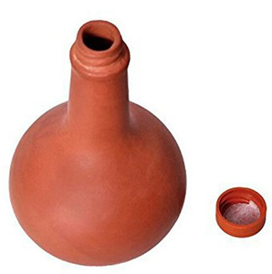 Olla de arcilla de agua orgánica hecha a mano Surahi hecho en India con tapa para almacenamiento de agua Surahi de agua fría a precio mayorista - Product Image 3
