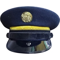 Gorra de Visera Estilo Marinero de Lana Personalizada con Borde de Cuero para Bandas de Marcha, Desfiles Históricos y Fiestas