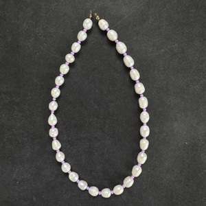 Collana girocollo estiva da donna con <span class=keywords><strong>perle</strong></span> barocche <span class=keywords><strong>lunghe</strong></span> e agata colorata, placcata oro 18 carati, con catena <span class=keywords><strong>di</strong></span> prolunga, ideale come regalo - Product Image 6