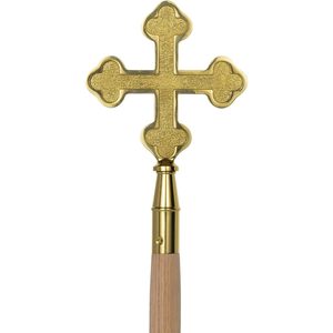 Bouton en laiton doré en forme de croix pour drapeaux d'intérieur/de défilé, embouts de mât de drapeau de 1 pouce de diamètre - Product Image 4