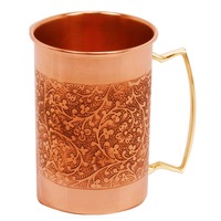 Fabrication parfaite verres tasses en métal 100% tasses en cuivre pur Design traditionnel fini revêtement de laque protégé sûr pour les aliments