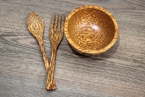 ชุดตะเกียบมีดช้อนส้อมไม้เป็นมิตรกับสิ่งแวดล้อม 100% ขายส่งมีดช้อนส้อมไม้ - Product Image 2