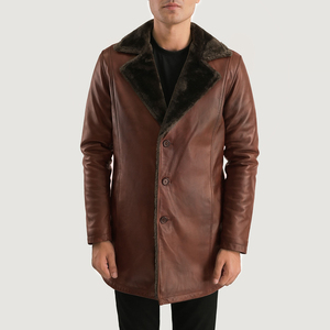 Veste en cuir et laine de qualité supérieure pour homme, style urbain, broderie personnalisée, respirante, imperméable, coupe-vent, durable - Product Image 1