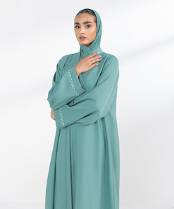 2025 couleur personnalisée à manches longues Abaya pour les femmes grande taille décontracté islamique vêtements Hijab OEM imprimé traditionnel musulman vêtements - Product Image 4