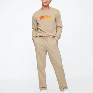 Chándal de algodón 100% de alta calidad para hombre, ropa informal de otoño, sudadera, traje de color sólido personalizado, chándal con logotipo impreso DTF para hombre - Product Image 4