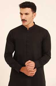 Pakistani & Indian <b>Men's</b> Wear Islamic Clothing Latest Design Black <b>Kurta</b> <b>Men</b> Salwar Kameez Dress Quick-Dry Long Sleeves Adults - Product Image 5