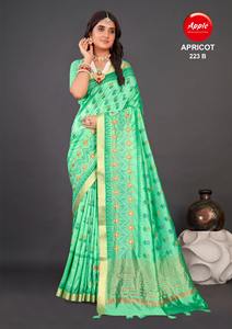 Bordado a mano Trabajo Lino Khadi Saree Algodón puro Khadi Túnica Boho Étnico Saree Traje de verano Sari sostenible hecho a mano - Product Image 4