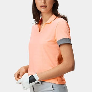 Camiseta de manga corta para mujer de la mejor calidad de verano 2024, Camiseta de punto informal personalizada para polos con cuello levantado - Product Image 3