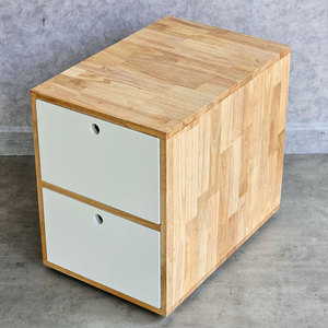 TCN68046 Personal Locker 2 Drawers 40x60x54cm Bamboo Rubber Wood <b>Functional</b> Foldable for Desktop Bathroom for <b>Shoes</b> Storage - Product Image 4