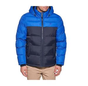 Parka acolchada de Color sólido de invierno para hombre, prendas de vestir, abrigo de bombardero grueso con cuello levantado con capucha, talla larga 4XL - Product Image 1