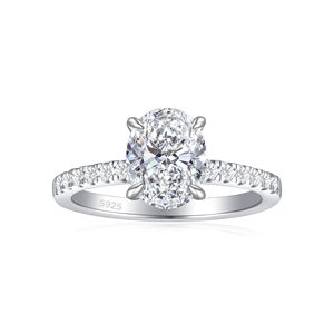 2025 Oval Cut Pigeon <b>Egg</b> Gold Plated Copper Fashionable <b>Light</b> Luxury Zircon Jewelry Ring Wedding Engagement Gift for Women - Product Image 1