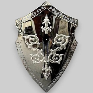 Bouclier d'armure médiéval en acier inoxydable Bataille de chevalier historique Bouclier rectangulaire de combat et d'affichage en acier - Product Image 1