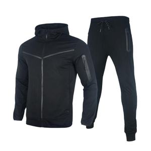 Ensemble de vêtements de fitness réfléchissants 2 en 1 à fermeture éclair pour hommes, jogging ajusté personnalisé de grande taille avec capuche - Product Image 5