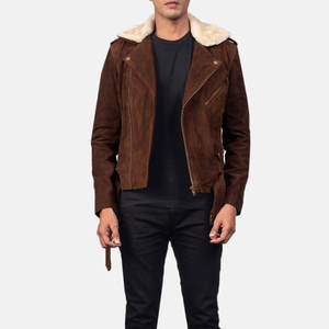 Chaqueta de Cuero Premium para Hombre con Acabado Recubierto y Cuello Alto - Diseño Moderno y Atrevido - Product Image 1